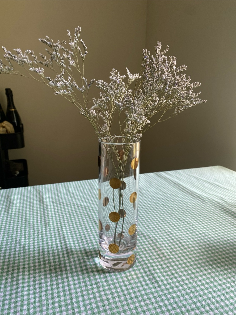 Kate Spade x Lenox Crystal Gold Poka Dot Bud Vase
